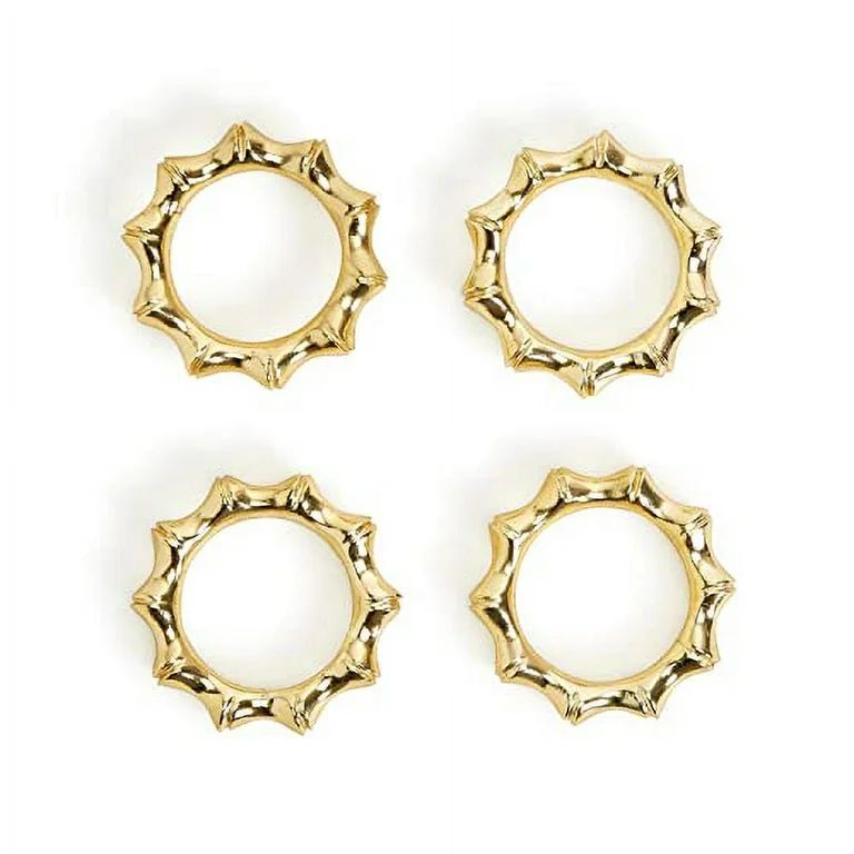 Two's Company Set of 4 Golden Bamboo Napkin Rings - Walmart.com | Walmart (US)