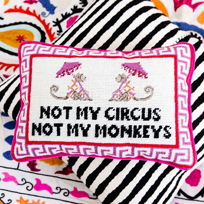 Furbish Studio Not My Circus Needlepoint Pillow | West Elm (US)