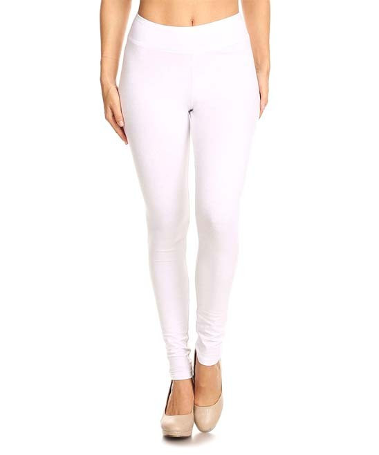 SBS Fashion Women's Leggings White - White Leggings - Plus | Zulily