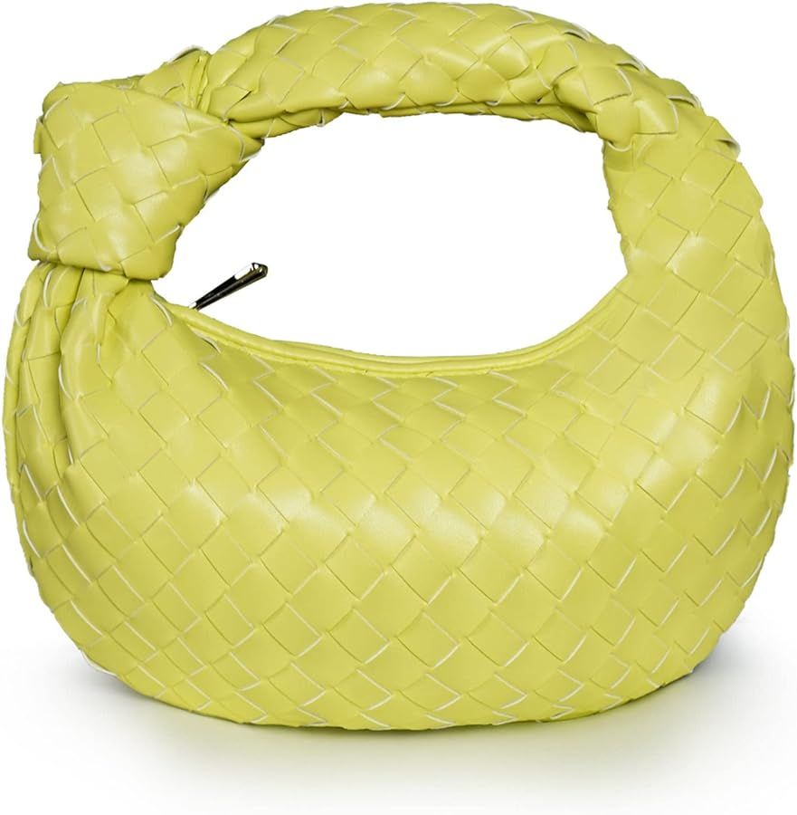 Fegavat Vegan Leather Woven Bag for Women, Retro Handmade Summer Beach Tote Bags Top-handle Shoul... | Amazon (US)