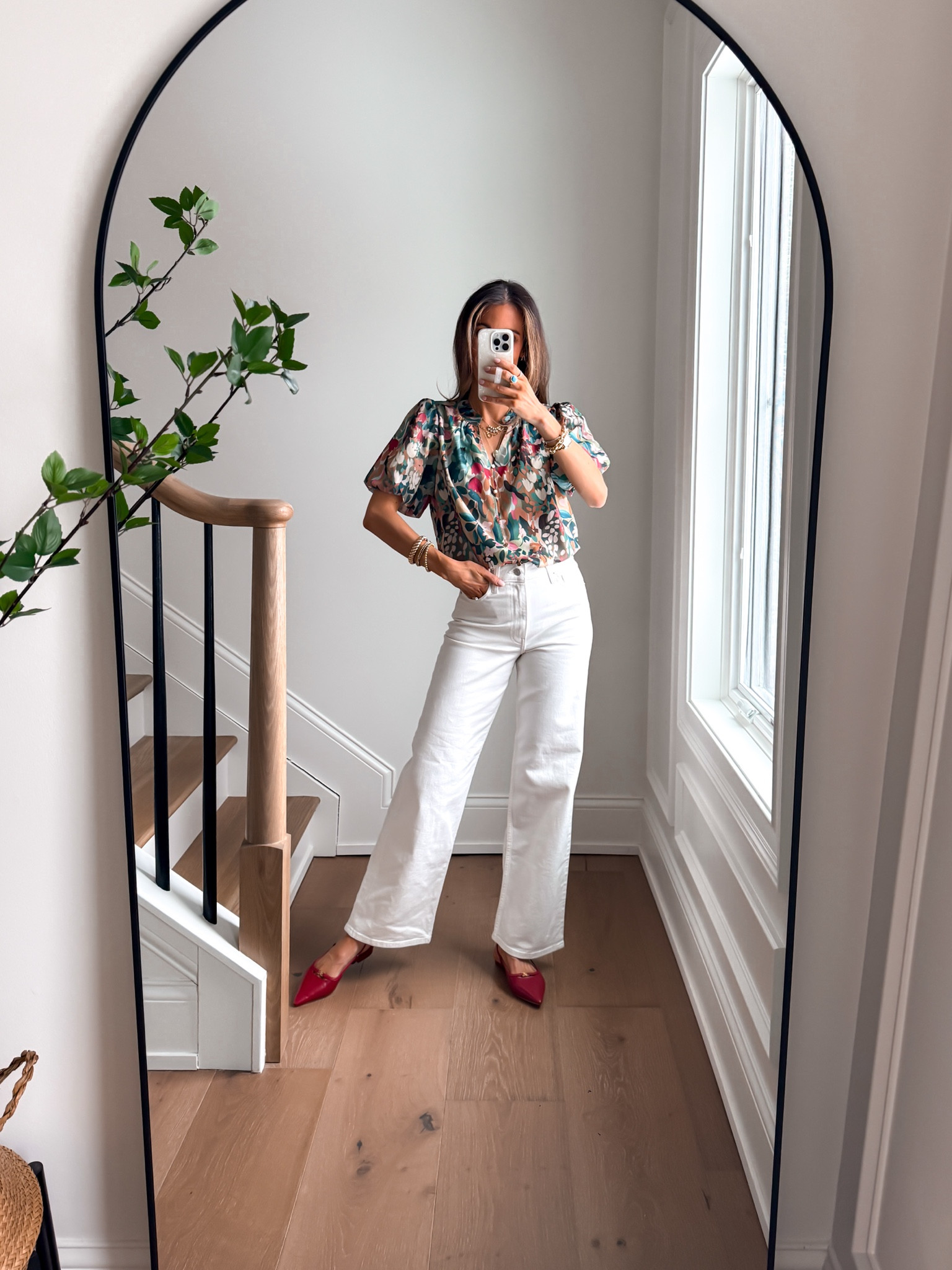 Wearing a small top and my true to size 25 white jeans. They’re not see through and comfy! 

#LTKSaleAlert #LTKgrwm #LTKootd