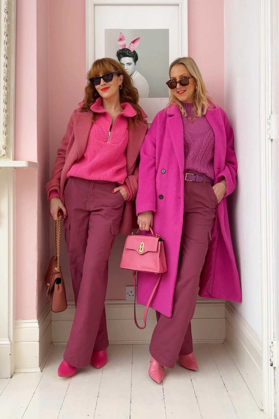All pink outfit- pink H&M cargo trousers, pink coat, pink jumper, pink bag 

#LTKunder100 #LTKSeasonal #LTKunder50