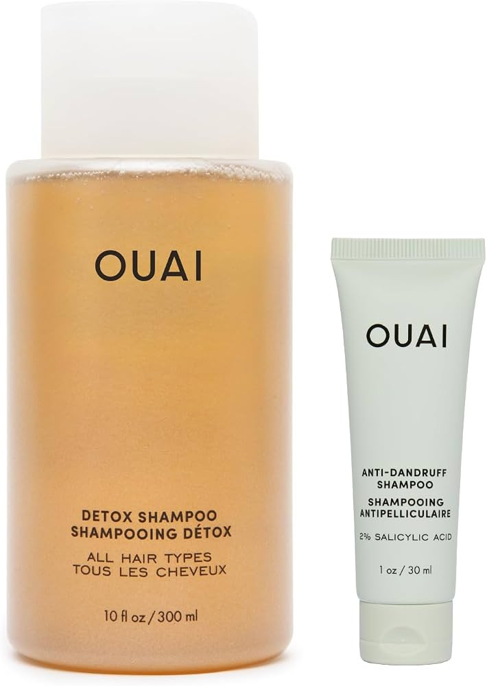 OUAI Detox Shampoo (10 fl oz) & Anti-Dandruff Deluxe Size (1 fl oz) Bundle - Soothing, Clarifying... | Amazon (US)