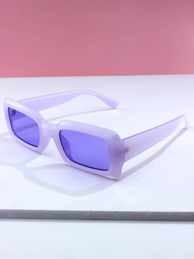 Tinted Lens Square Frame Fashion Glasses | SHEIN