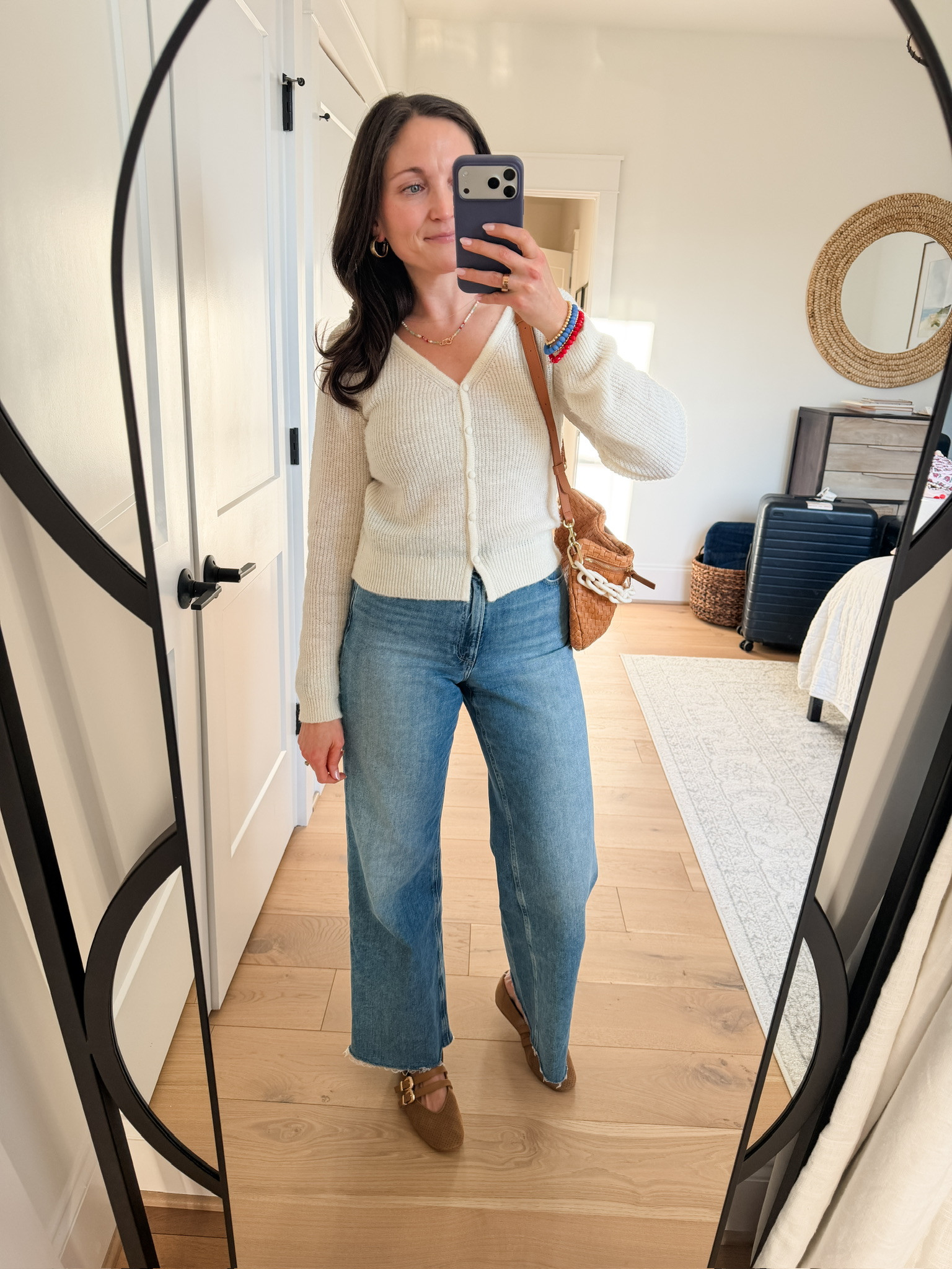 Neutral Spring Outfit | OOTD | Denim | Ballet Flats | Spring Cardigan  

 #LTKgrwm #LTKootd #LTKSaleAlert