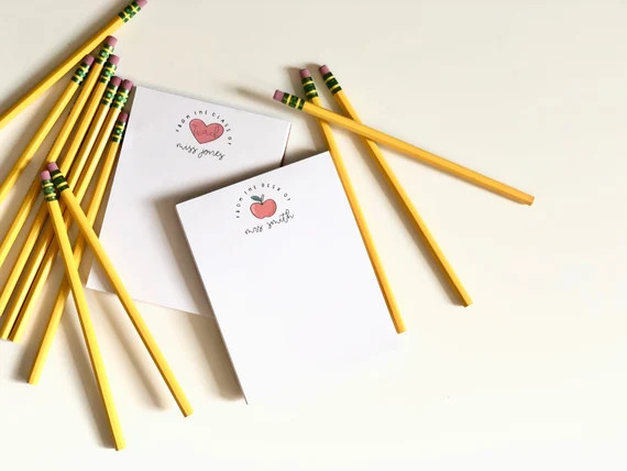 School Days Small Notepad - Personalized Teacher Gifts - Staff Appreciation Presents - Preschool ... | Etsy (US)