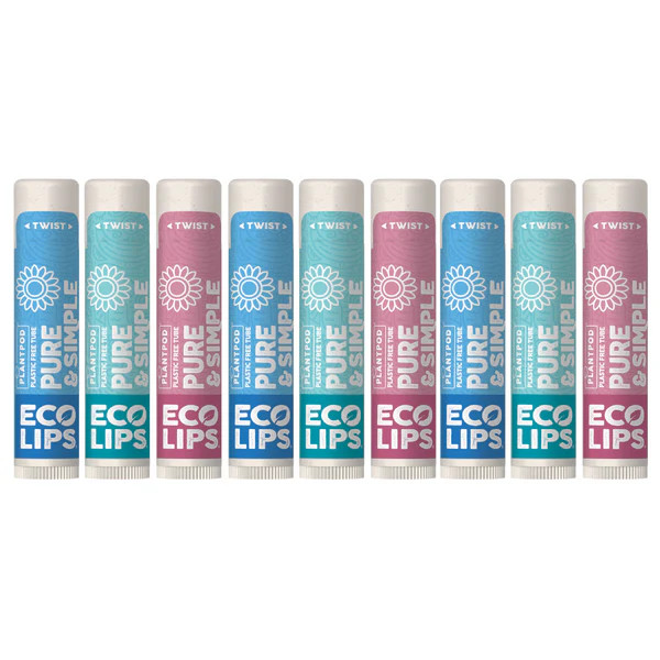 Pure & Simple Variety Plant Pod® Organic Lip Balm, 9 Pack Variety | Eco Lips