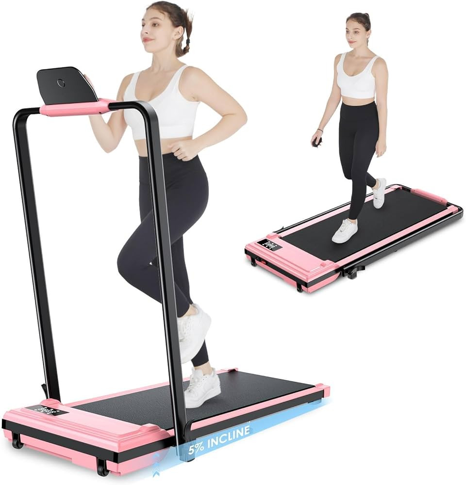 Walking Pad Treadmill with Handle Bar,7.5 MPH Under Desk Treadmill with Incline 300 lb Capacity,F... | Amazon (US)