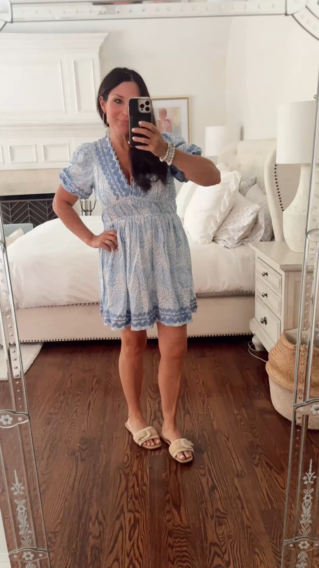 Blue summer dress with raffia sandals

#LTKmomlife #LTKOver40