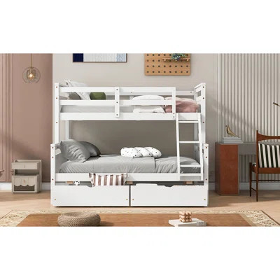 Twin Over Full Bunk Bed - , White With & 2 Safe Stable Long-lasting Sleep Storage Measures, | Wayfair North America