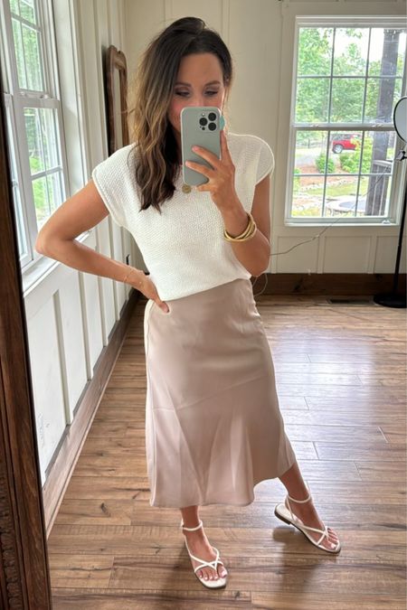 High waisted midi silk satin skirt from Amazon! 
Classy summer fashion inspo! 

#LTKFindsUnder50 #LTKStyleTip #LTKSeasonal