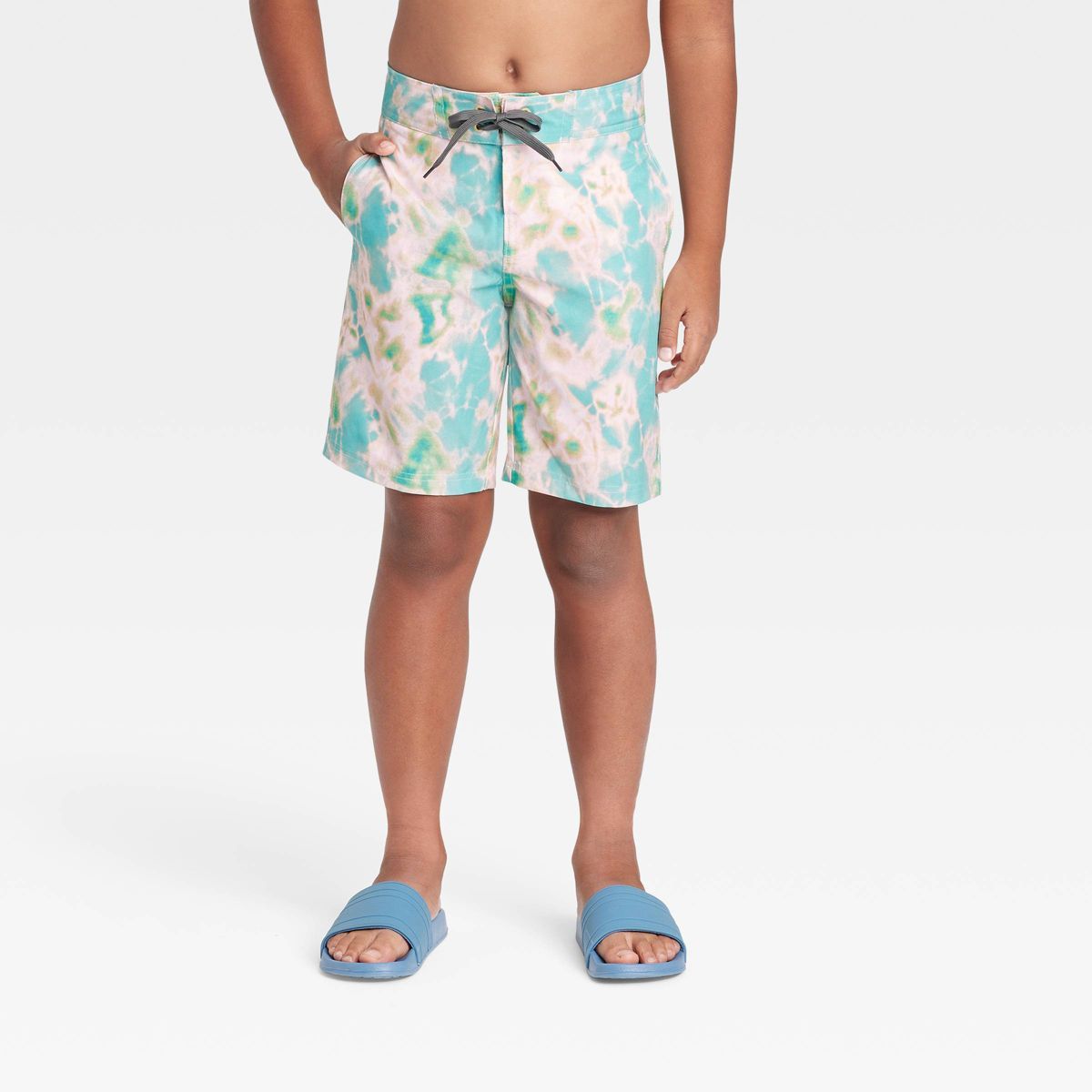 Boys' Tie-Dye Board Shorts - art class™ Light Blue | Target