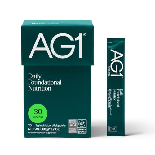AG1 Multivitamin for Men & Women, Greens Powder Supplement, Probiotic, Gluten Free, Vegan, Keto | 75 Vitamins | Improve Gut Health | (Athletic Greens) Travel Packs 30ct, No Shaker, Classic Formula | Amazon (US)