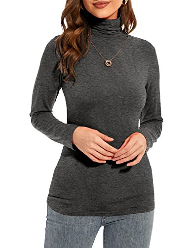 Anyeager Dark Grey Women's XX-Large Turtleneck Sweater - Long Sleeve, Slim Fit, Casual, All Seasons | Amazon (US)