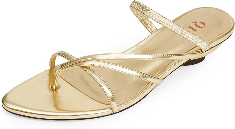 Flip Flops Thong Heels Women Heeled Sandals Low Chunky Heels Slip on Slide Sandals Kitten Heels f... | Amazon (US)