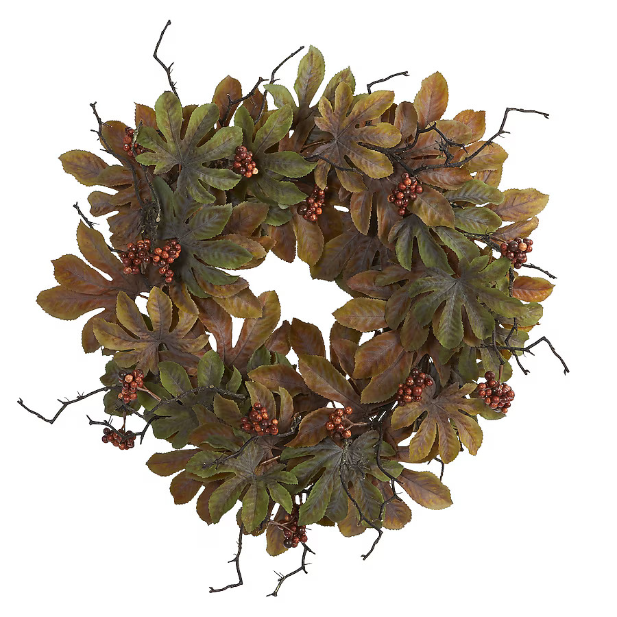 Nearly Natural 2-ft 24-in (non powered) Berries Artificial wreath | Lowe's