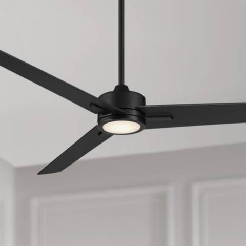 60" Monte Largo Matte Black Modern LED Ceiling Fan with Remote | Lamps Plus