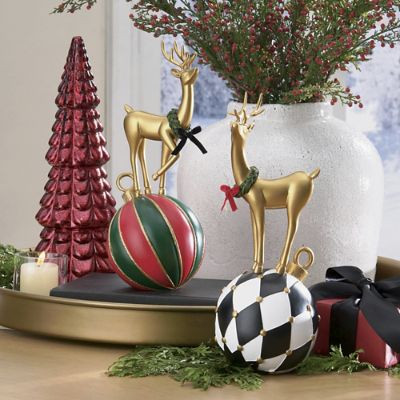 Tabletop Reindeer Ornament Statue | Grandin Road