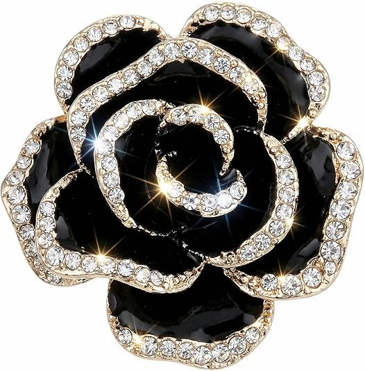 Crystal Rhinestone Red Flower Camellia Pin Brooch - Shining Rhinestone Brooch - Elegant Exquisite... | Amazon (US)