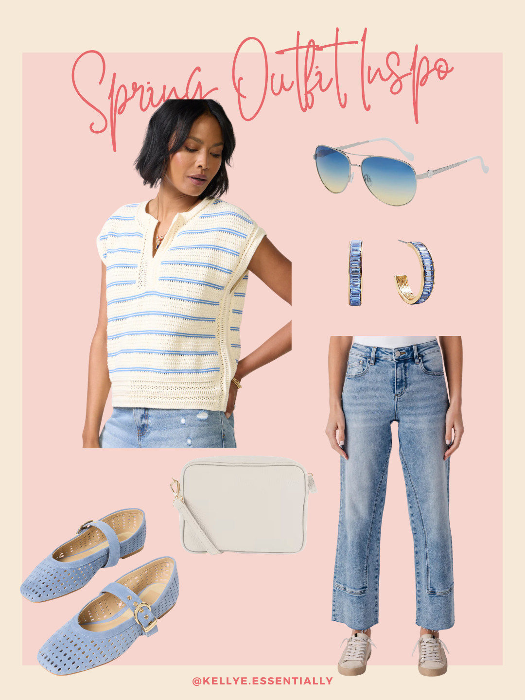 An easy spring outfit you’ll reach for again and again.

Blue and white striped top + cropped jeans + comfy flats = a casual outfit that just works. Add a crossbody bag and simple accessories for a put-together everyday look. 

 #LTKootd #LTKmomlife #LTKSeasonal