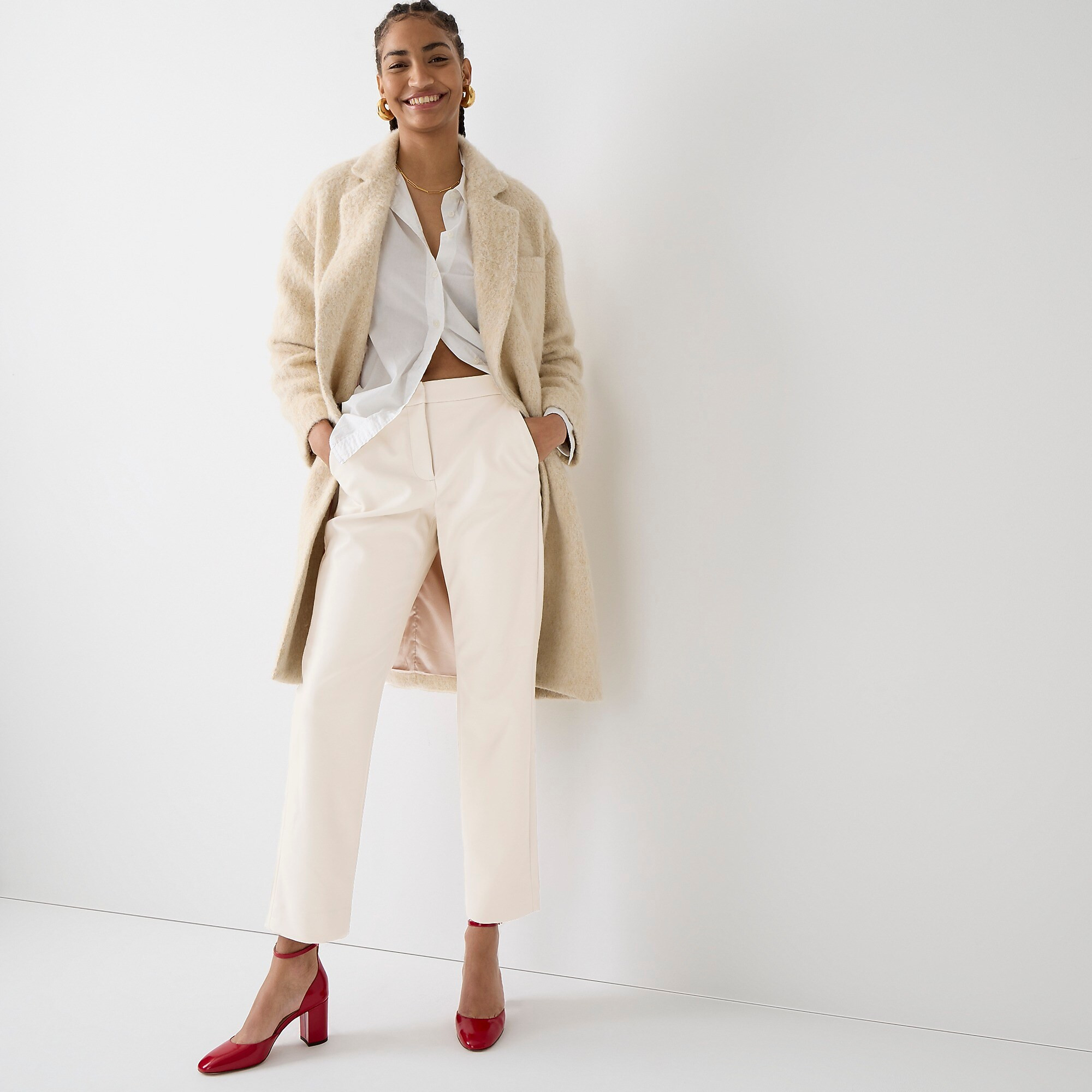 Kate straight-leg pant in faux leather | J. Crew US