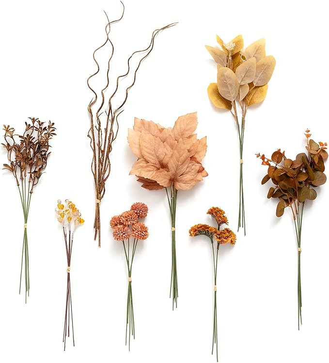 Ling's Moment Artificial Greenery Stems Box Set, 42pcs with 9 Kinds of Faux Flowers Picks for DIY... | Amazon (US)