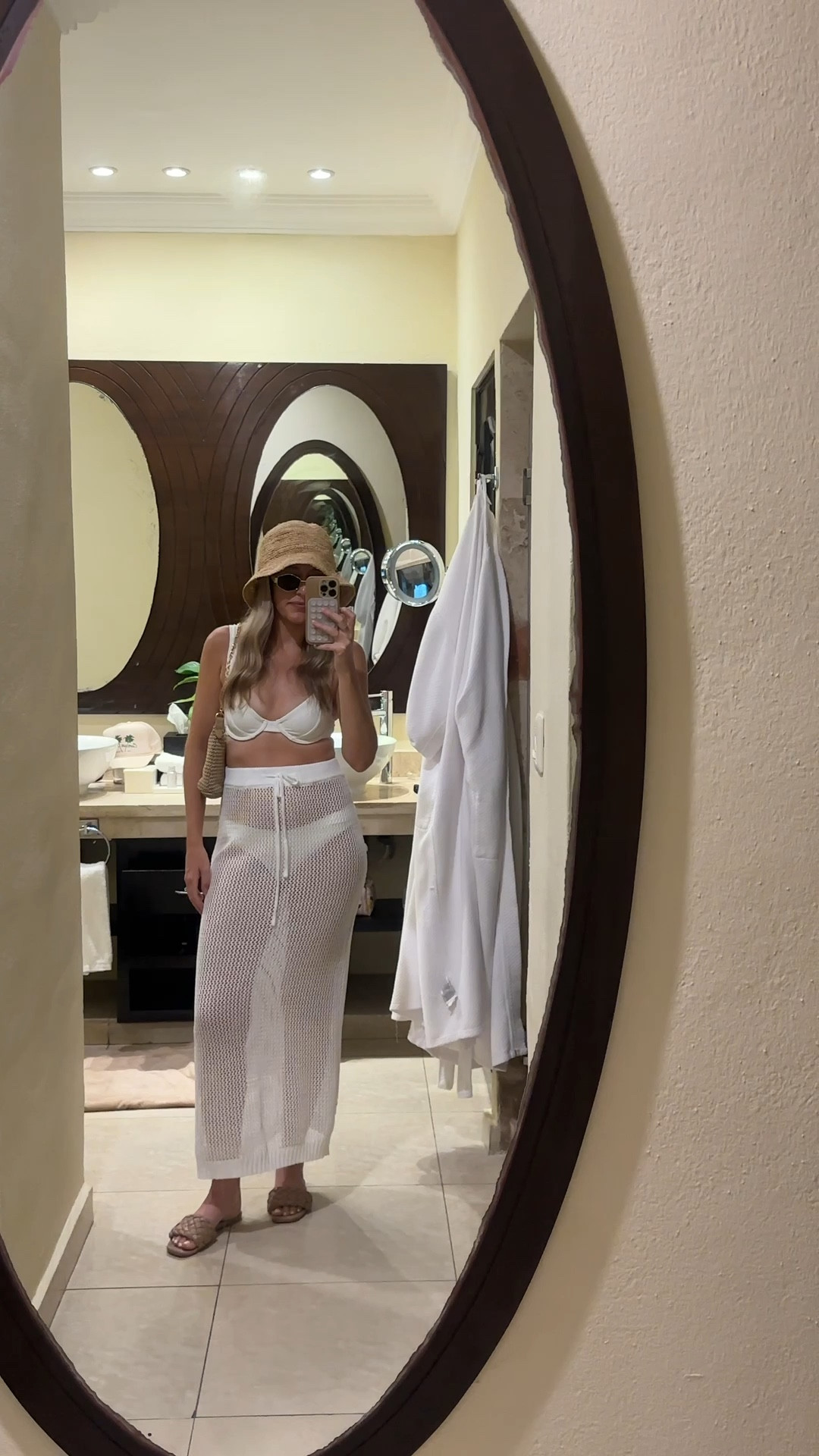 What I wore in Playa del Carmen Day 3 — This all white look was inspired by a pin I found on Pinterest. Super simple and chic look for a cruise or resort. 

Swim cover up
White swimsuit
Bucket hat
Resort wear
Vacation outfit 
Swim outfit
Cruise outfit 
Beach outfit 

#LTKOver40 #LTKSwim #LTKSeasonal
