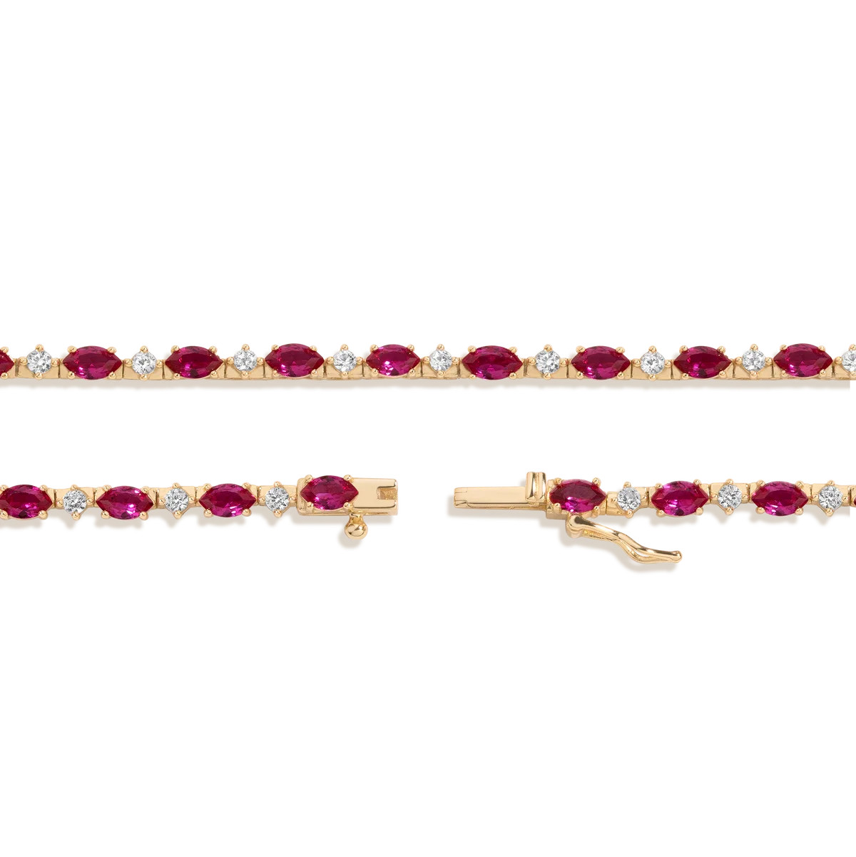 Aurate x Marilyn Monroe: Lab Grown Red Marquise Tennis Necklace | AUrate New York