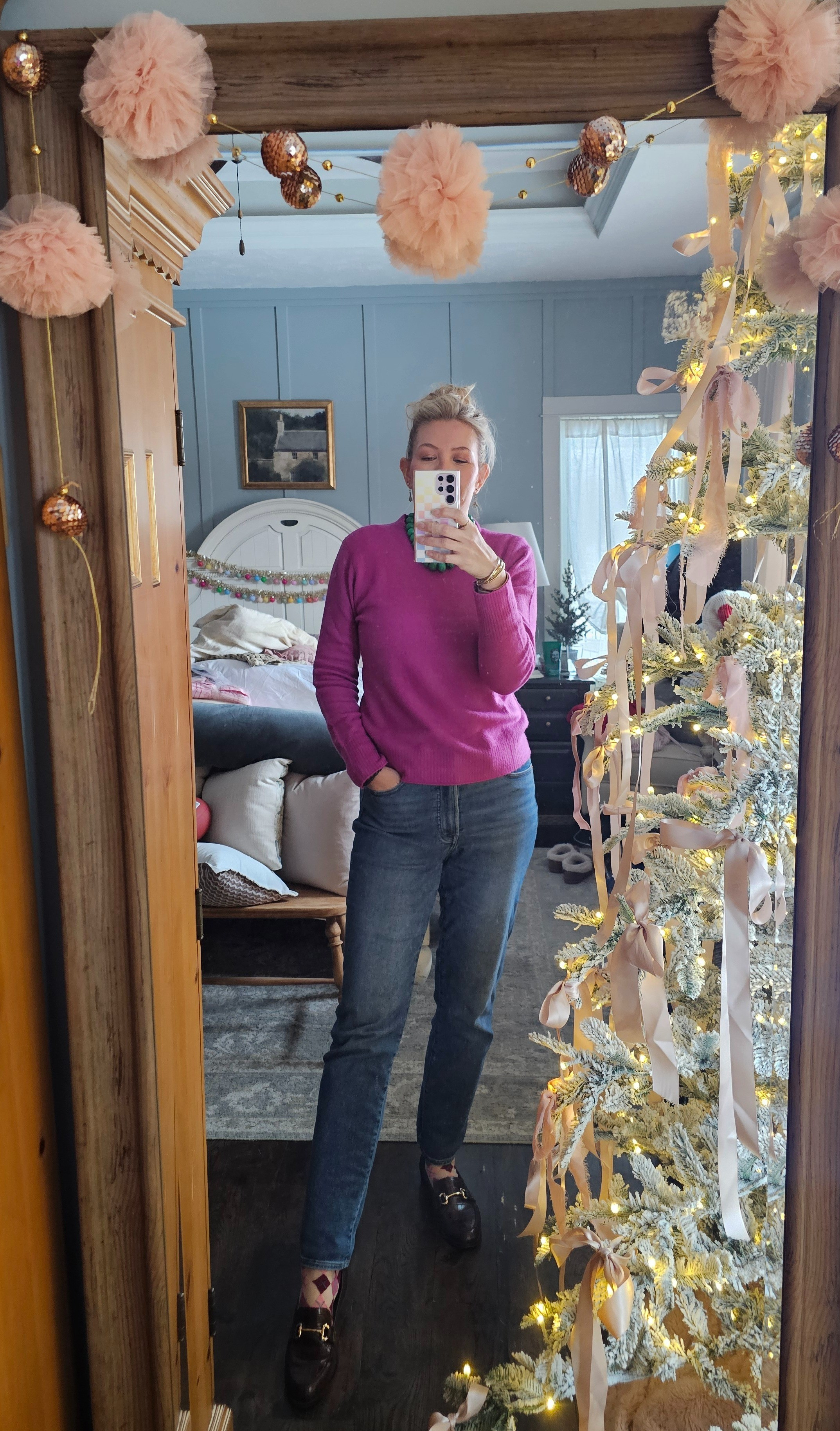 A bright pink super soft sweater 

#LTKootd #LTKOver40 #LTKTall