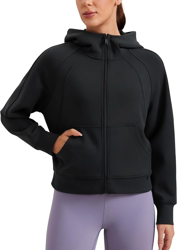CRZ YOGA Womens SoftAura Full Zip Up Hoodie Workout Casual Hooded Sweatshirt Long Sleeve Athletic... | Amazon (US)