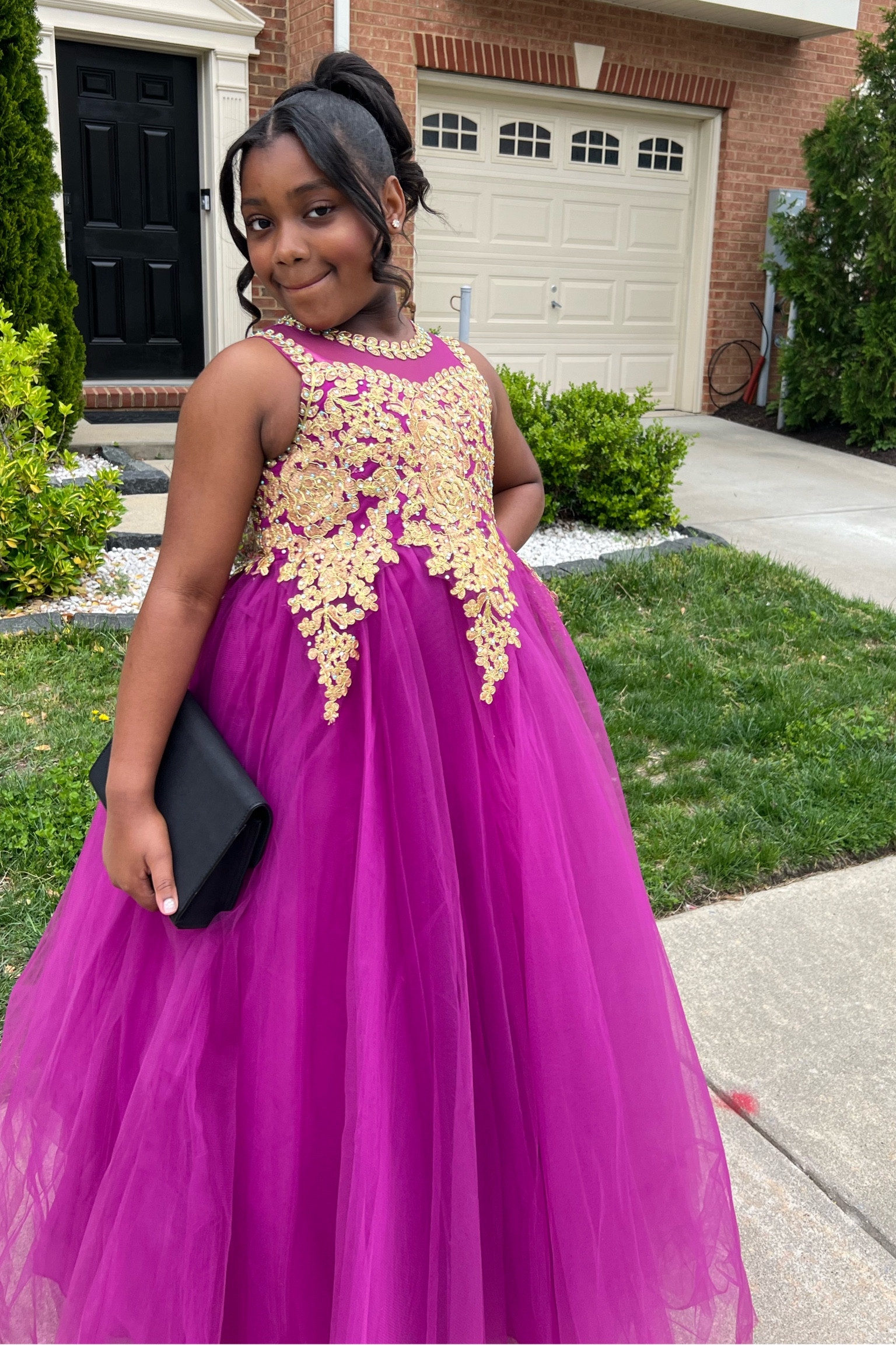 Purple Amazon Girls Prom Dresses DPOIS Kids Big Girls Ruched Bust Bridesmaid  Long Dress Wedding