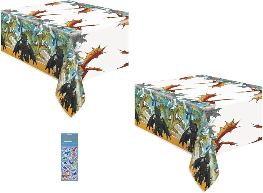 Unique How to Train Your Dragon Birthday Party Supplies Bundle Pack Includes 2 Plastic Table Cove... | Amazon (US)