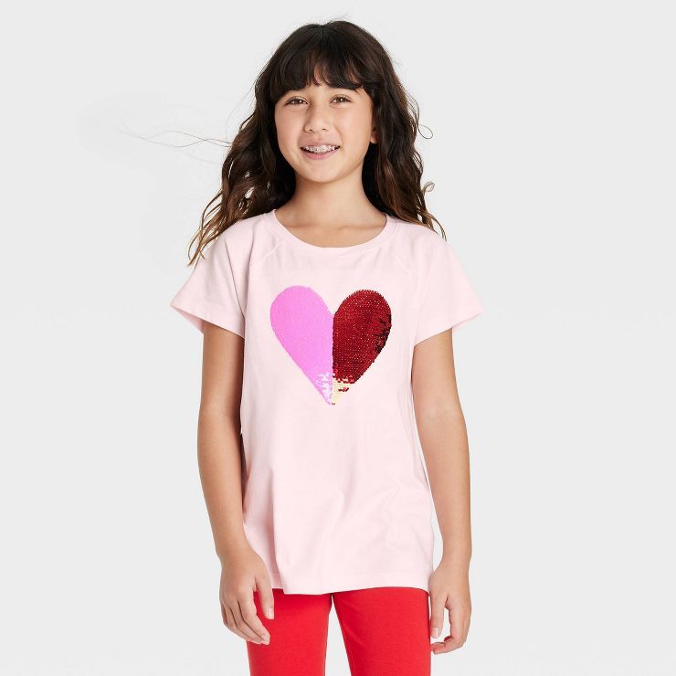 Girls' Short Sleeve Flip Sequin T-Shirt - Cat & Jack™ | Target