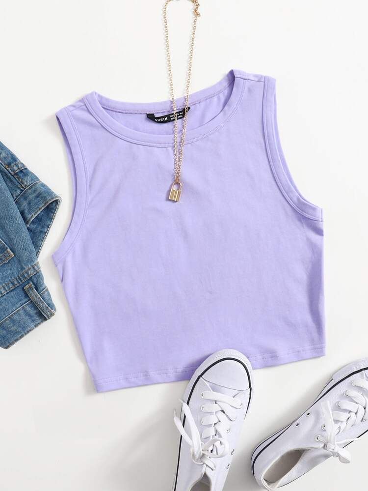 Solid Crop Tank Top | SHEIN