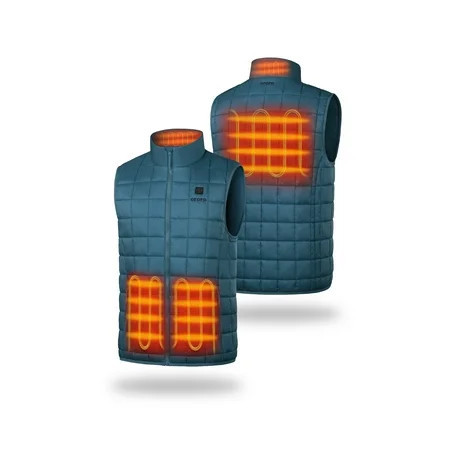 ororo 4-Zone Heated Quilted Vest for Men with Battery, Lightweight Heating Vest (Blue, L) | Walmart (US)