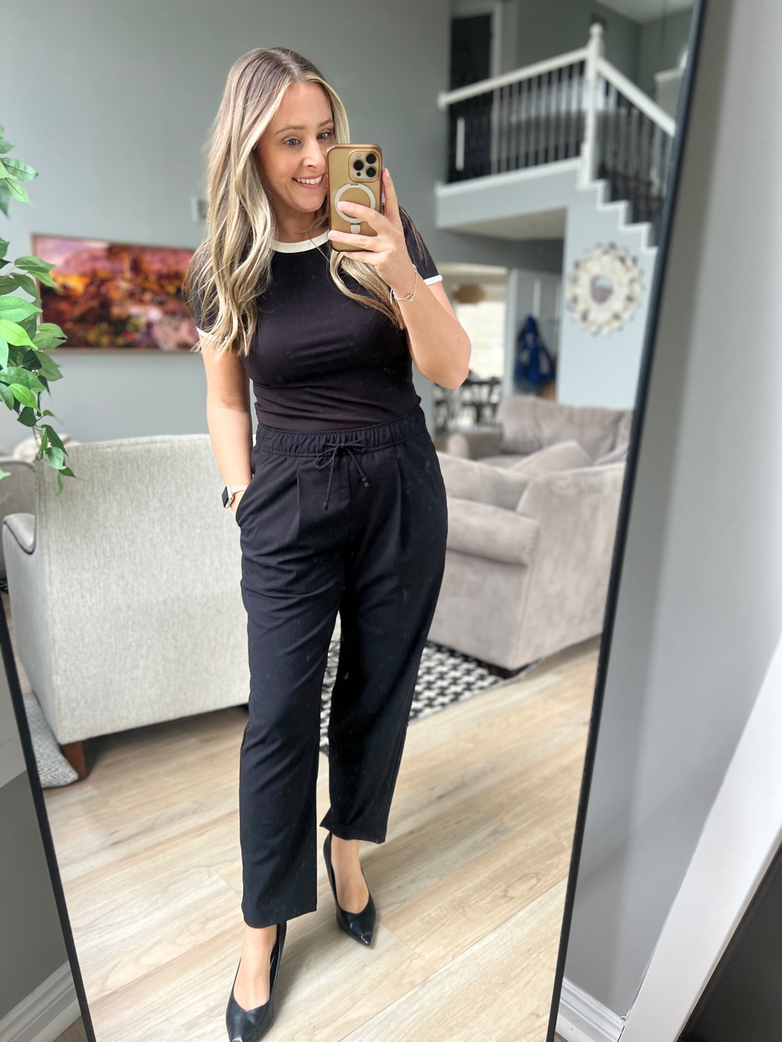 Easy work style today. Love these ribbed tees  

#LTKootd #LTKWorkwear #LTKOver40