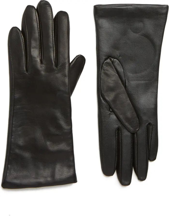 Cashmere Lined Leather Touchscreen Gloves | Nordstrom