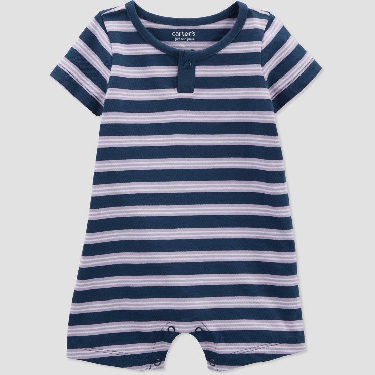 Carter's Just One You® Baby Boys' Striped Romper - Blue/Purple | Target