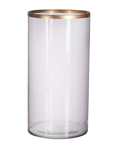 BIDKhome Glass Gold Rim Vase | Ruelala