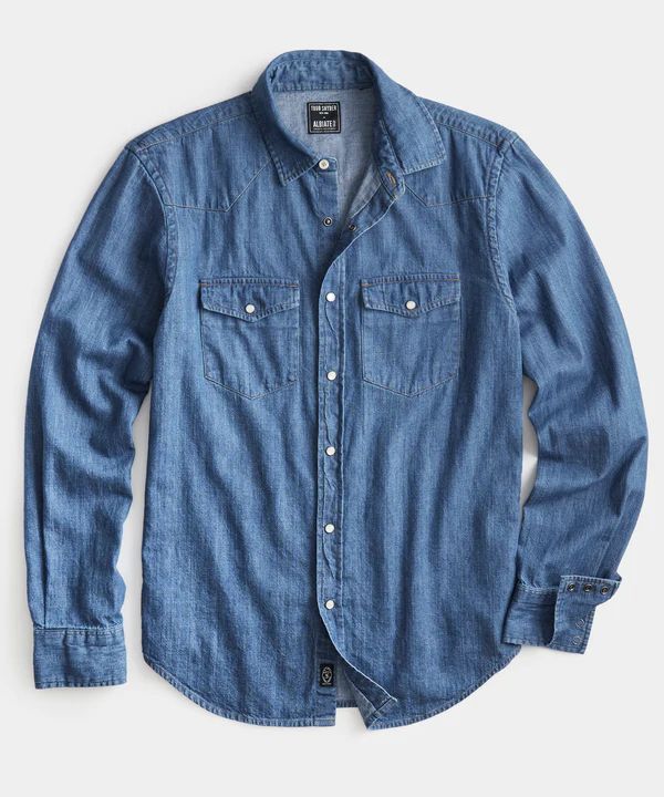 Denim Western Shirt In Medium Blue | Todd Snyder
