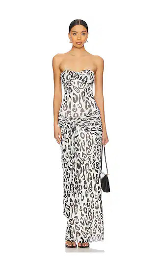 Rosalie Maxi Dress in Stark Leopard Print Dress Leopard Dress Black And White Dress Outfit Idea | Revolve Clothing (Global)