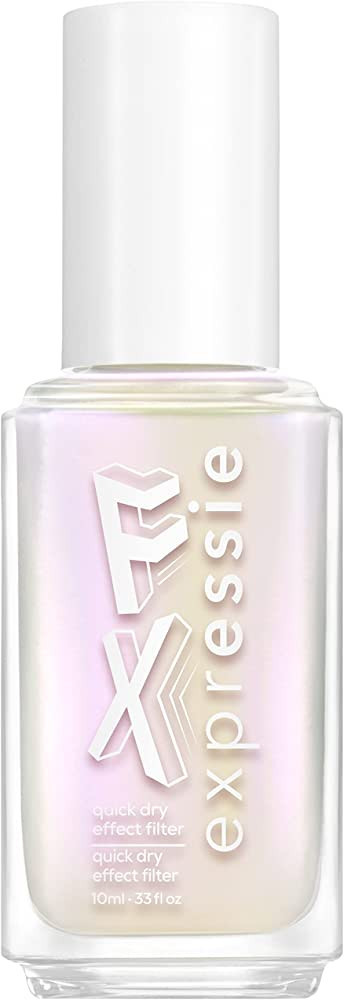 essie expressie™ nail polish, Iced Out FX Top Coat, Expressie FX collection, pearly white glitt... | Amazon (US)