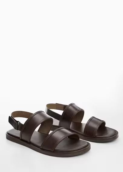 100% leather strap sandal | MANGO (US)