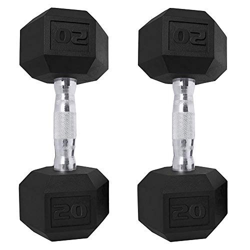 Saorzon Dumbbells Set of 2 Exercise Fitness Dumbbell for Home Gym Free Weights Hand Hex Dumb Bells Black 20LB | Amazon (US)