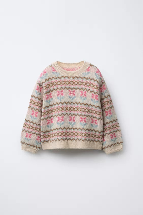 JACQUARD KNIT SWEATER WITH WOOL | Zara US