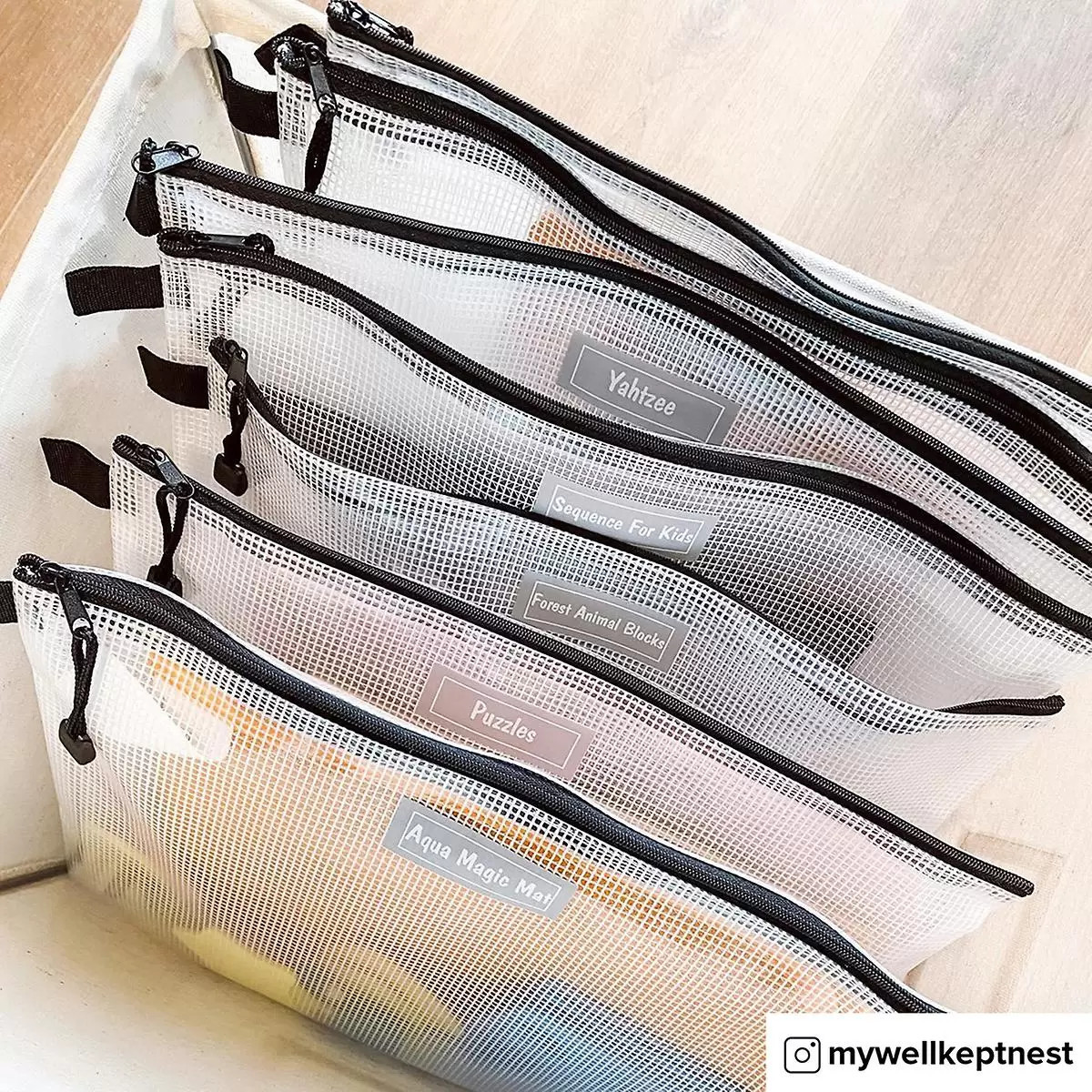 Legal-Size Vinyl & Mesh Pouch Black | The Container Store