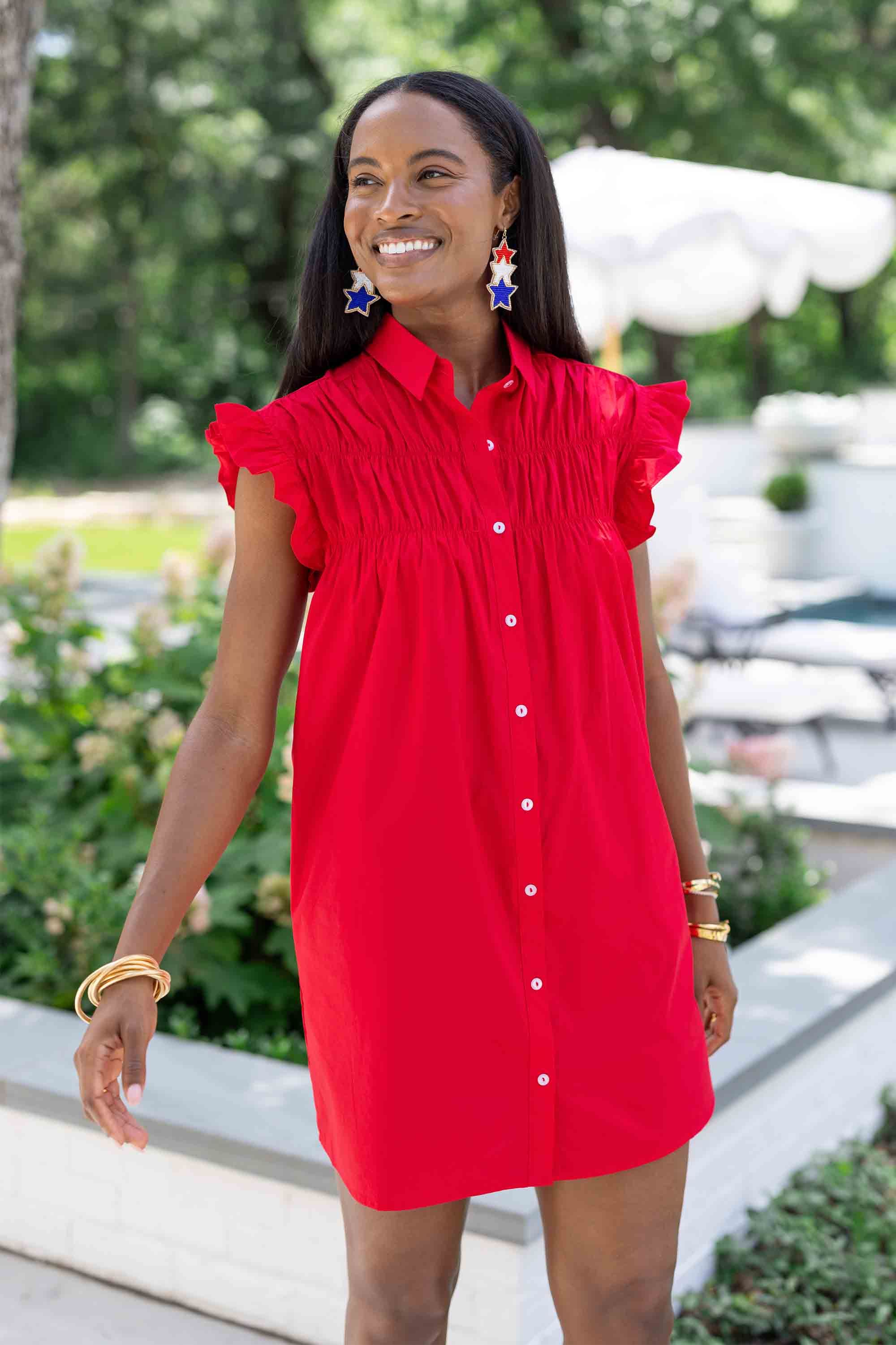 Neacie Dress- Red | Avara