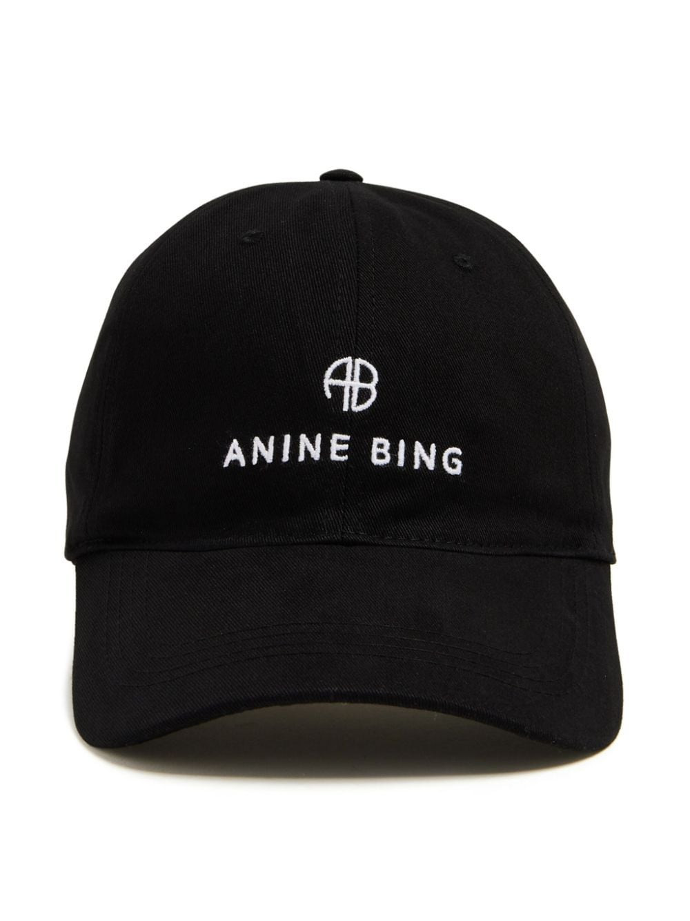 ANINE BING logo-embroidery cotton baseball hat - Black | Farfetch Global