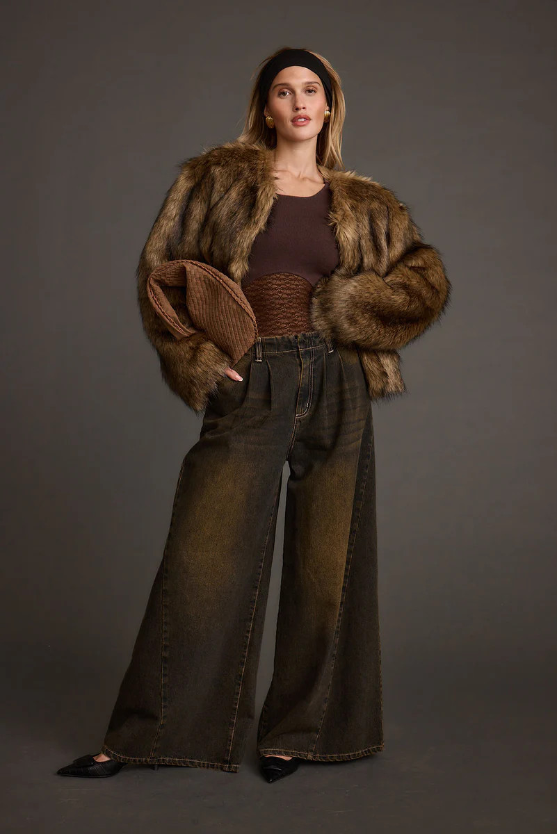 Dakota Washed Black Wide Leg Jeans | 12th Tribe