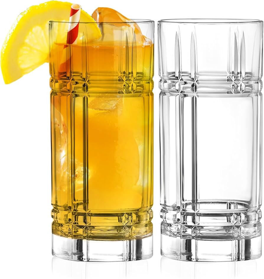 Barski Highball Glass - Drinking Glasses - Set of 2 - Hiball Tumblers - Glass Crystal Tumbler - f... | Amazon (US)